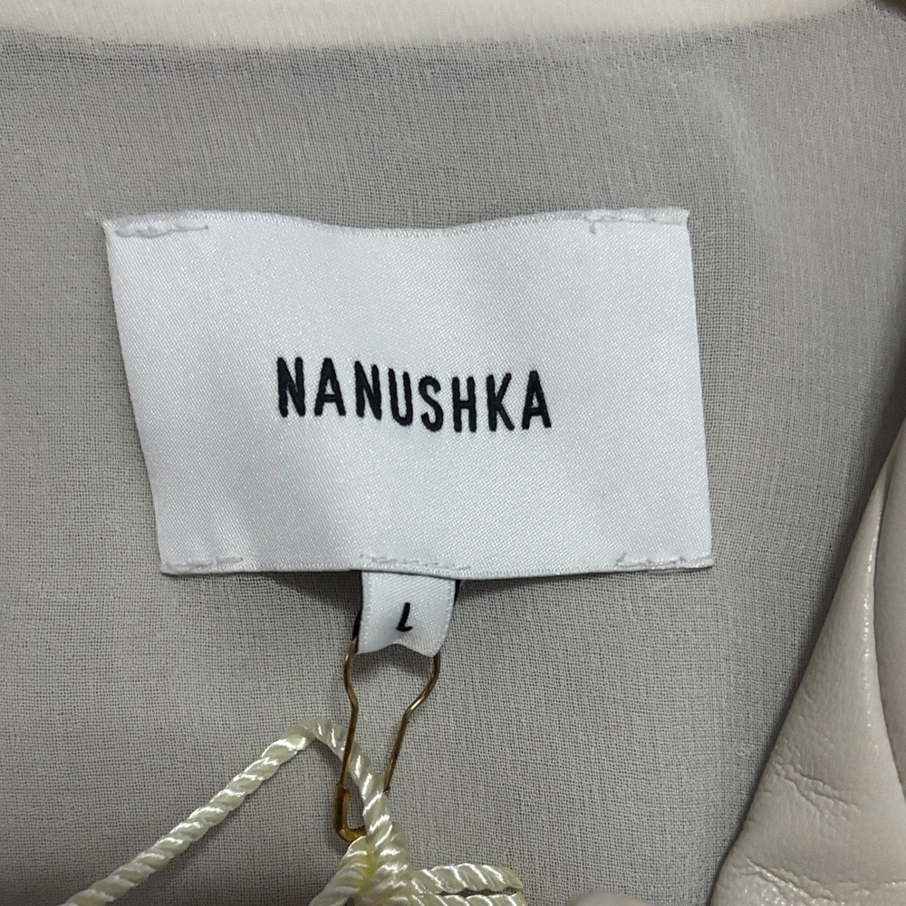 Nanushka Sharma sleeveless maxi dress in natural vegan leather size large NWT - Picture 9 of 11